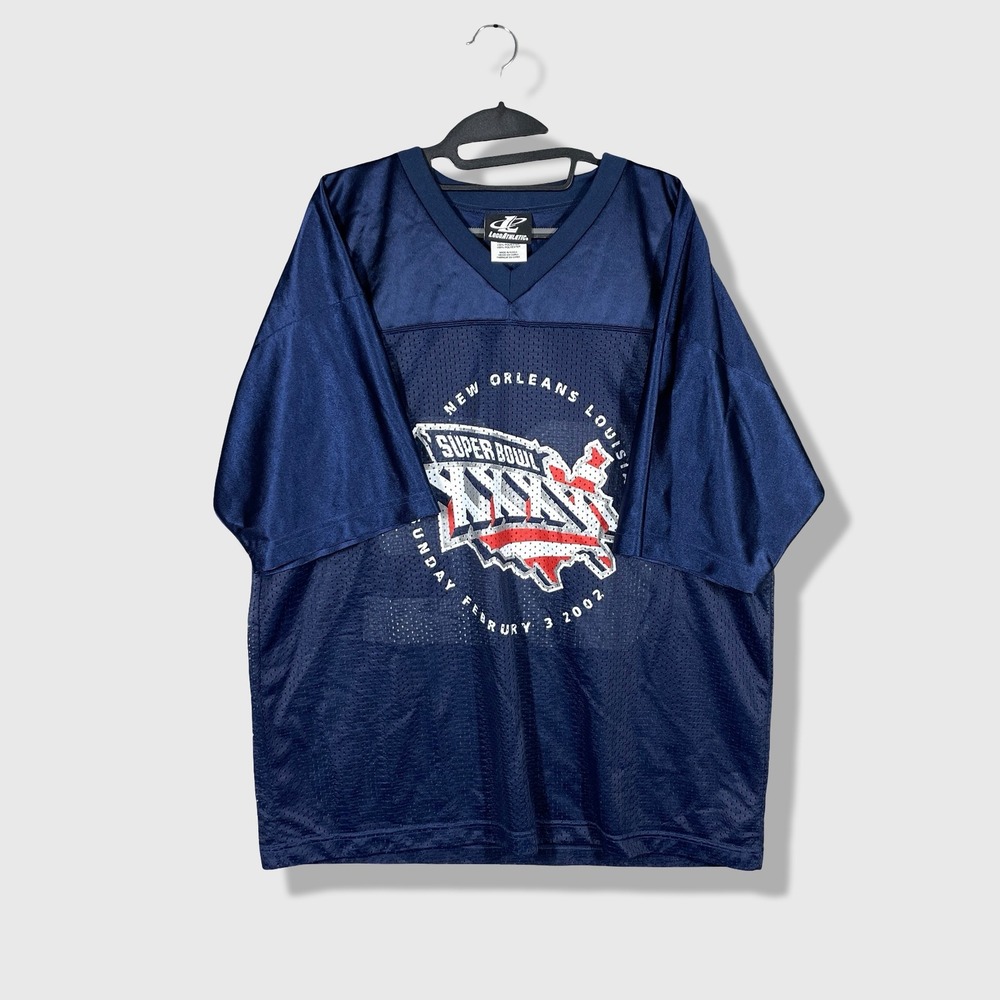 Logo Athletic Super Bowl XXXVI Jersey Mens XL Navy Blue Vintage Gorpcore Sporty
